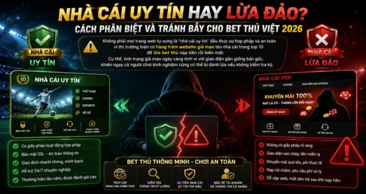 Top 10 Sân Chơi Cá Cược Hợp Pháp Uy Tín Nhất 2026 – Xếp Hạng Mới Nhất Cho Bet Thủ Việt 11 Nhà Cái Uy Tín Hay Lừa Đảo? Cách Phân Biệt Và Tránh Bẫy Cho Bet Thủ Việt 2026